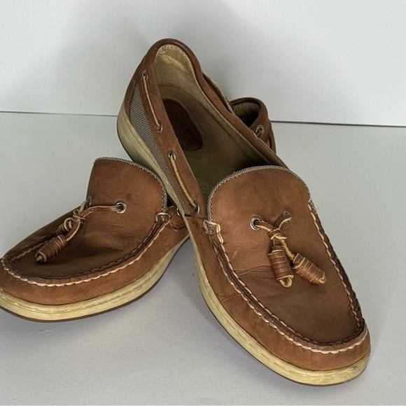 Sperry Shoes - Sperry Brown Leather Loafers with Tassel and Moccasin Design women’s 9